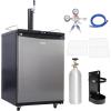 imageVEVOR Beer Kegerator Dual Tap Commercial Draft Beer Dispenser for D system Full Size Keg Refrigerator with 5lbs CO2 Tank Hold 2 Sixth  2 Ball lock keg BlackSingle Tap Silver