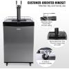 imageVEVOR Beer Kegerator Dual Tap Commercial Draft Beer Dispenser for D system Full Size Keg Refrigerator with 5lbs CO2 Tank Hold 2 Sixth  2 Ball lock keg BlackDual TapSilver