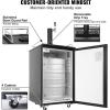 imageVEVOR Beer Kegerator Dual Tap Commercial Draft Beer Dispenser for D system Full Size Keg Refrigerator with 5lbs CO2 Tank Hold 2 Sixth  2 Ball lock keg BlackSingle Tap Black
