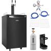 imageVEVOR Beer Kegerator Dual Tap Commercial Draft Beer Dispenser for D system Full Size Keg Refrigerator with 5lbs CO2 Tank Hold 2 Sixth  2 Ball lock keg BlackDual TapBlack