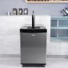imageVEVOR Beer Kegerator Dual Tap Commercial Draft Beer Dispenser for D system Full Size Keg Refrigerator with 5lbs CO2 Tank Hold 2 Sixth  2 Ball lock keg BlackSingle Tap Silver