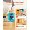 imageVEVOR Beverage Dispenser 2 Pack 1 Gallon Drink Dispensers for Parties Glass Juice Dispenser with Wood Stand Stainless Steel Spigot Infuser Iced Tea Lemonade Juice Water Dispensers for Parties1Gal 3Pack