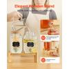 imageVEVOR Beverage Dispenser 2 Pack 1 Gallon Drink Dispensers for Parties Glass Juice Dispenser with Wood Stand Stainless Steel Spigot Infuser Iced Tea Lemonade Juice Water Dispensers for Parties1Gal 2Pack