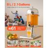 imageVEVOR Beverage Dispenser 21 Gallon x 2 Drink Dispenser for Parties Stainless Steel  Plastic Juice Dispensers with Spigot Ice Chamber Tray Iced Tea Lemonade Dispensers for Restaurants Hotels21Gal 1Pack
