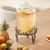 imageVEVOR Beverage Dispenser 25 Gallon Drink Dispensers for Parties Glass Juice Dispenser with Metal Stand Stainless Steel Spigot Iced Tea Lemonade Juice Water Dispensers for Parties