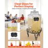 imageVEVOR Beverage Dispenser 25 Gallon Drink Dispensers for Parties Glass Juice Dispenser with Metal Stand Stainless Steel Spigot Iced Tea Lemonade Juice Water Dispensers for Parties
