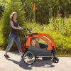 imageVEVOR Bike Trailer for Toddlers Kids Single ampamp Double Seat Options 2in1 Canopy Carrier with Strong Frame Converts to Stroller Tow Behind Foldable Child Bicycle Trailer with Universal Coupler100lb W16in Wheel