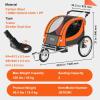 imageVEVOR Bike Trailer for Toddlers Kids Single ampamp Double Seat Options 2in1 Canopy Carrier with Strong Frame Converts to Stroller Tow Behind Foldable Child Bicycle Trailer with Universal Coupler100lb W20in Wheel