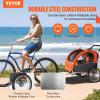 imageVEVOR Bike Trailer for Toddlers Kids Single ampamp Double Seat Options 2in1 Canopy Carrier with Strong Frame Converts to Stroller Tow Behind Foldable Child Bicycle Trailer with Universal Coupler100lb W16in Wheel