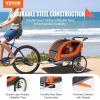 imageVEVOR Bike Trailer for Toddlers Kids Single ampamp Double Seat Options 2in1 Canopy Carrier with Strong Frame Converts to Stroller Tow Behind Foldable Child Bicycle Trailer with Universal Coupler100lb W20in Wheel