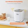 imageVEVOR Bread Maker Dough Machine 15 Menus in 1 NonStick Ceramic Pan Automatic Breadmaker with NonGluten Setting Whole Wheat Bread Making Digital Programmable 3 Loaf Sizes 3 Crust Colors WhiteWhiteSilver