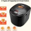 imageVEVOR Bread Maker Dough Machine 15 Menus in 1 NonStick Ceramic Pan Automatic Breadmaker with NonGluten Setting Whole Wheat Bread Making Digital Programmable 3 Loaf Sizes 3 Crust Colors WhiteBlack