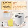 imageVEVOR Bread Maker Dough Machine 15 Menus in 1 NonStick Ceramic Pan Automatic Breadmaker with NonGluten Setting Whole Wheat Bread Making Digital Programmable 3 Loaf Sizes 3 Crust Colors WhiteWhite