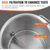 imageVEVOR Brew Kettle 16 Gal Brewing Pot Stainless Steel Brew Kettle Pot for Beer Brewing with FilterampampFilter Tray Tri Ply Bottom for Beer64 Quarts