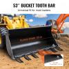 imageVEVOR Bucket Tooth Bar 60 Heavy Duty Tractor Bucket 7 Teeth Bar for Loader Tractor Skidsteer 4560 lbs LoadBearing Capacity Bolt On Design for Efficient Soil Excavation and Bucket Protection53in