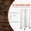 imageVEVOR Bun Pan Rack 20Tier Commercial Bakery Racks with Brake Wheels Aluminum Racking Trolley Storage for Half ampamp Full Sheet Speed Rack For Kitchen Home Bread Baking Equipment 26quotL x 204quotW x 70quotH20Tier