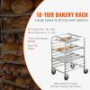 imageVEVOR Bun Pan Rack 20Tier Commercial Bakery Racks with Brake Wheels Aluminum Racking Trolley Storage for Half ampamp Full Sheet Speed Rack For Kitchen Home Bread Baking Equipment 26quotL x 204quotW x 70quotH10Tier