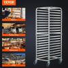 imageVEVOR Bun Pan Rack 20Tier Commercial Bakery Racks with Brake Wheels Aluminum Racking Trolley Storage for Half ampamp Full Sheet Speed Rack For Kitchen Home Bread Baking Equipment 26quotL x 204quotW x 70quotH20Tier