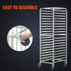 imageVEVOR Bun Pan Rack 20Tier Commercial Bakery Racks with Brake Wheels Aluminum Racking Trolley Storage for Half ampamp Full Sheet Speed Rack For Kitchen Home Bread Baking Equipment 26quotL x 204quotW x 70quotH20Tier