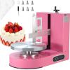 imageVEVOR Cake Decorating Machine Cake Cream Spreading Coating Smearing Machine Low Noise Cake Frosting Machine Turntable with Adjustable Scraper for 4quot to 12quot Cake 25320RPM Rotating Speed WhitePink