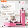imageVEVOR Cake Decorating Machine Cake Cream Spreading Coating Smearing Machine Low Noise Cake Frosting Machine Turntable with Adjustable Scraper for 4quot to 12quot Cake 25320RPM Rotating Speed WhitePink