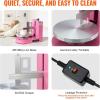 imageVEVOR Cake Decorating Machine Cake Cream Spreading Coating Smearing Machine Low Noise Cake Frosting Machine Turntable with Adjustable Scraper for 4quot to 12quot Cake 25320RPM Rotating Speed WhitePink