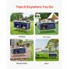 imageVEVOR Camping Kitchen Station 3 Adjustable Height Folding Outdoor Camp Cooking Table with Storage Organizer Quick Setup for Patio BBQ Picnic Glamping TravelingBlackblue