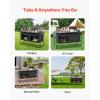 imageVEVOR Camping Kitchen Station 3 Adjustable Height Folding Outdoor Camp Cooking Table with Storage Organizer Quick Setup for Patio BBQ Picnic Glamping TravelingBlack
