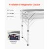 imageVEVOR Camping Kitchen Station 3 Adjustable Height Folding Outdoor Camp Cooking Table with Storage Organizer Quick Setup for Patio BBQ Picnic Glamping TravelingBlackblue