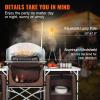 imageVEVOR Camping Kitchen Table Folding Outdoor Cooking Table with Storage Carrying Bag Aluminum Cook Station 3 Cupboard ampamp Detachable Windscreen Quick Setup for Picnics BBQ RV Traveling BlackBrown
