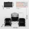 imageVEVOR Camping Kitchen Table Folding Outdoor Cooking Table with Storage Carrying Bag Aluminum Cook Station 3 Cupboard ampamp Detachable Windscreen Quick Setup for Picnics BBQ RV Traveling BlackBlack