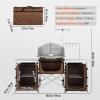 imageVEVOR Camping Kitchen Table Folding Outdoor Cooking Table with Storage Carrying Bag Aluminum Cook Station 3 Cupboard ampamp Detachable Windscreen Quick Setup for Picnics BBQ RV Traveling BlackBrown