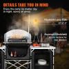 imageVEVOR Camping Kitchen Table Folding Outdoor Cooking Table with Storage Carrying Bag Aluminum Cook Station 3 Cupboard ampamp Detachable Windscreen Quick Setup for Picnics BBQ RV Traveling BlackBlack