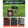 imageVEVOR Camping Kitchen Table Outdoor Camp Cooking Table Aluminum Portable Cook Station with 3 Storage Cupboard Carrying Bag Detachable Windscreen Quick Setup for BBQ Party Picnic RV Travel BlackDeep Black