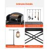 imageVEVOR Camping Kitchen Table Outdoor Camp Cooking Table Aluminum Portable Cook Station with 3 Storage Cupboard Carrying Bag Detachable Windscreen Quick Setup for BBQ Party Picnic RV Travel BlackDeep Black