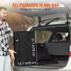 imageVEVOR Camping Kitchen Table Outdoor Camp Cooking Table Aluminum Portable Cook Station with 3 Storage Cupboard Carrying Bag Detachable Windscreen Quick Setup for BBQ Party Picnic RV Travel BlackBlack11 Cupboard