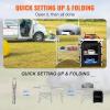 imageVEVOR Camping Kitchen Table Outdoor Camp Cooking Table Aluminum Portable Cook Station with 3 Storage Cupboard Carrying Bag Detachable Windscreen Quick Setup for BBQ Party Picnic RV Travel BlackBlack11 Cupboard