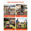 imageVEVOR Camping Kitchen Table Outdoor Camp Cooking Table Aluminum Portable Cook Station with 3 Storage Cupboard Carrying Bag Detachable Windscreen Quick Setup for BBQ Party Picnic RV Travel BlackBrown11 Cupboard