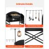 imageVEVOR Camping Kitchen Table Outdoor Camp Cooking Table Aluminum Portable Cook Station with 3 Storage Cupboard Carrying Bag Detachable Windscreen Quick Setup for BBQ Party Picnic RV Travel BlackDeep Black