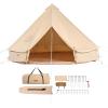 imageVEVOR Canvas Tent Bell Yurt 4 Seasons for Camping with Stove Jack Breathable Holds up to 4 People Family Camping Outdoor Hunting Party4m1312ft