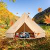 imageVEVOR Canvas Tent Bell Yurt 4 Seasons for Camping with Stove Jack Breathable Holds up to 4 People Family Camping Outdoor Hunting Party4m1312ft