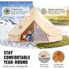 imageVEVOR Canvas Tent Bell Yurt 4 Seasons for Camping with Stove Jack Breathable Holds up to 4 People Family Camping Outdoor Hunting Party4m1312ft