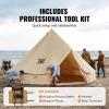 imageVEVOR Canvas Tent Bell Yurt 4 Seasons for Camping with Stove Jack Breathable Holds up to 4 People Family Camping Outdoor Hunting Party4m1312ft