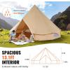 imageVEVOR Canvas Tent Bell Yurt 4 Seasons for Camping with Stove Jack Breathable Holds up to 4 People Family Camping Outdoor Hunting Party4m1312ft