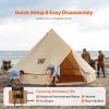 imageVEVOR Canvas Tent Bell Yurt 4 Seasons for Camping with Stove Jack Breathable Holds up to 4 People Family Camping Outdoor Hunting Party5m164ft