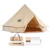 imageVEVOR Canvas Tent Bell Yurt 4 Seasons for Camping with Stove Jack Breathable Holds up to 4 People Family Camping Outdoor Hunting Party5m164ft