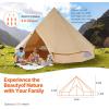 imageVEVOR Canvas Tent Bell Yurt 4 Seasons for Camping with Stove Jack Breathable Holds up to 4 People Family Camping Outdoor Hunting Party5m164ft