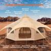 imageVEVOR Canvas Tent Bell Yurt 4 Seasons for Camping with Stove Jack Breathable Holds up to 4 People Family Camping Outdoor Hunting Party5m164ftside pole