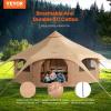 imageVEVOR Canvas Tent Bell Yurt 4 Seasons for Camping with Stove Jack Breathable Holds up to 4 People Family Camping Outdoor Hunting Party5m164ftside pole