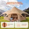 imageVEVOR Canvas Tent Bell Yurt 4 Seasons for Camping with Stove Jack Breathable Holds up to 4 People Family Camping Outdoor Hunting Party5m164ftside pole